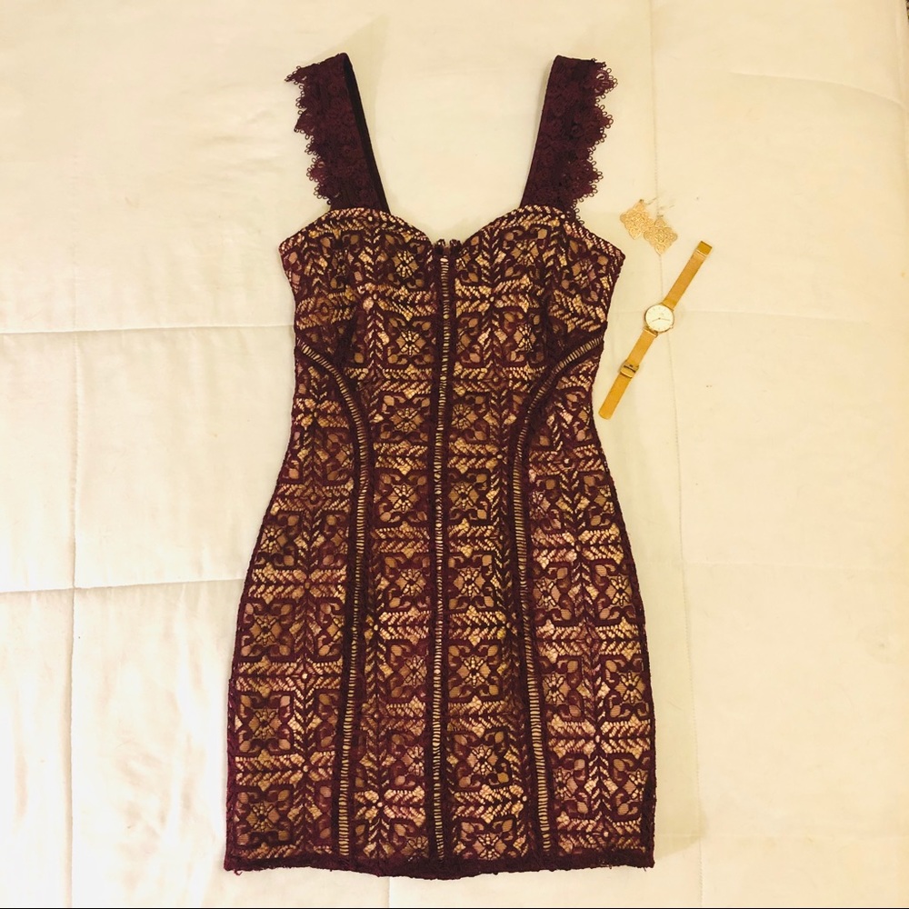 Lace Wine Dress